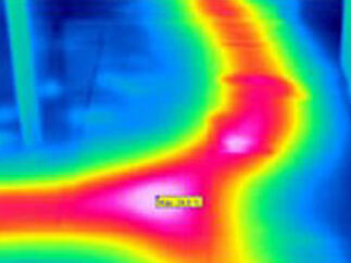 Kupferrohrleck (Thermografie-Aufnahme)